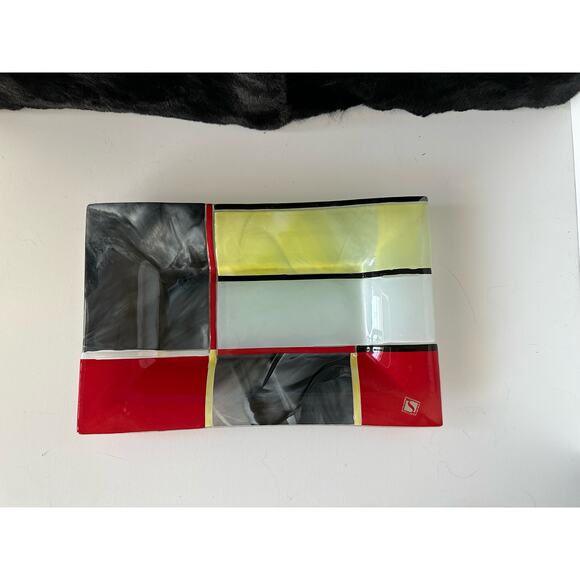 Sebino Arte glass tray, multi colored handmade in Italy NOS 2010-2019 - Picture 6 of 8